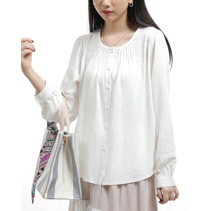 ラウンドネック長袖タックトップス | Tannsu Dance | 詳細画像2 