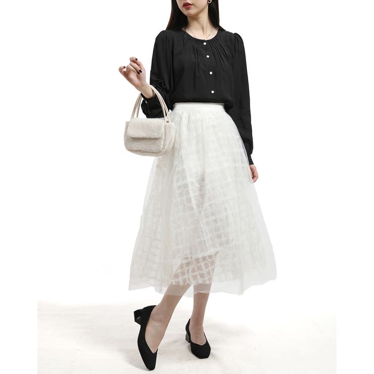 ラウンドネック長袖タックトップス | Tannsu Dance | 詳細画像9 