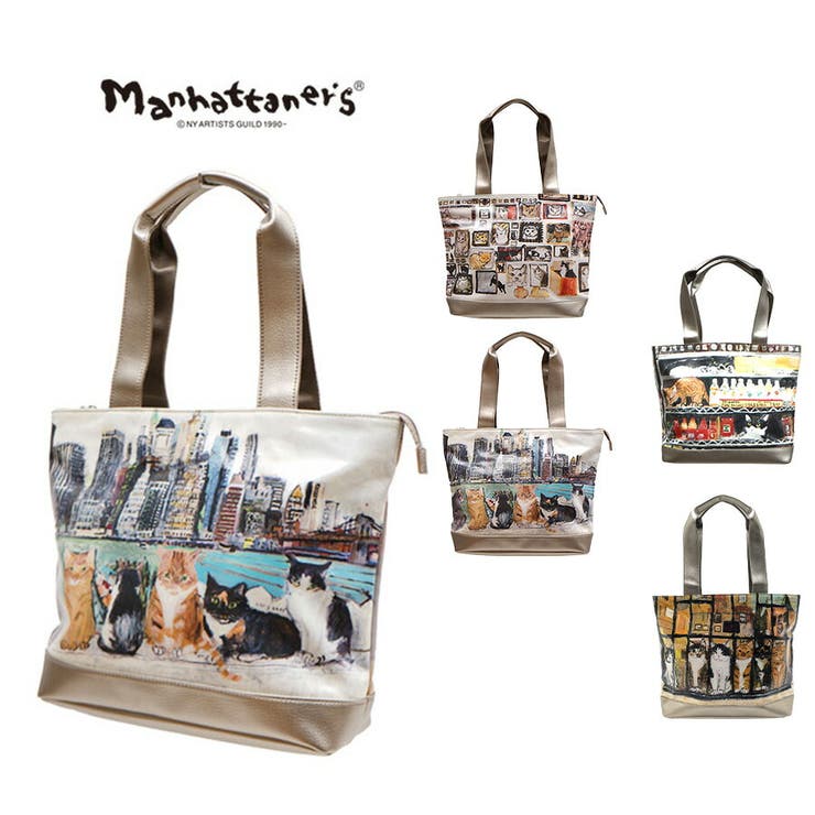 Manhattaner's マンハッタナーズ ネコ デニムトートバッグ A4