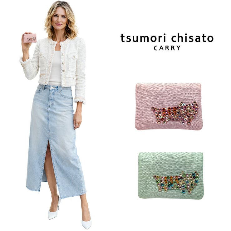 tsumorichisatoCARRY キラキラネコストーン パスケース | Tasche Jack | 詳細画像1 