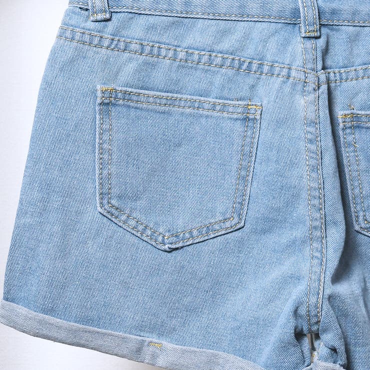 ロールアップデニムショートパンツ ボトムス パンツ[品番