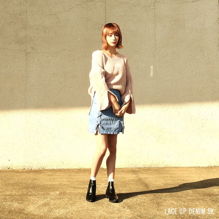 レースアップデニムスカート ボトムス スカート | TATHPHILLIA | 詳細画像3 