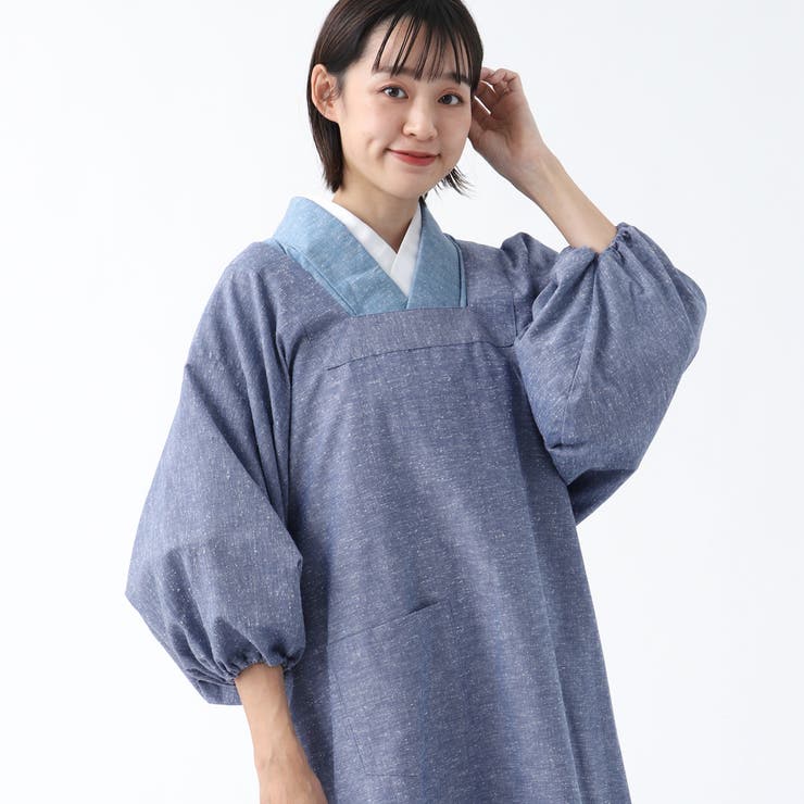 着物用割烹着 おしゃれ ロング[品番：TYTW0000149]｜着物と和の暮らし