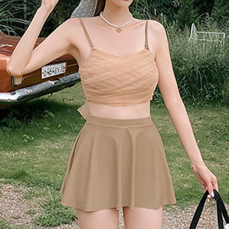 ベージュ×オレンジ | 水着 ビキニ レディース | teddyshop