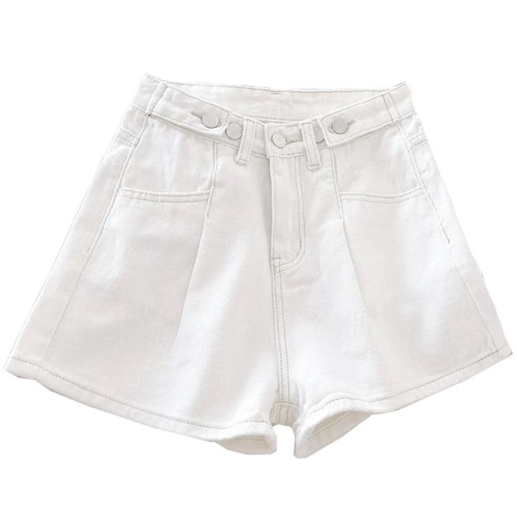 ホワイト | デニムショートパンツ レディース ジーンズ | teddyshop