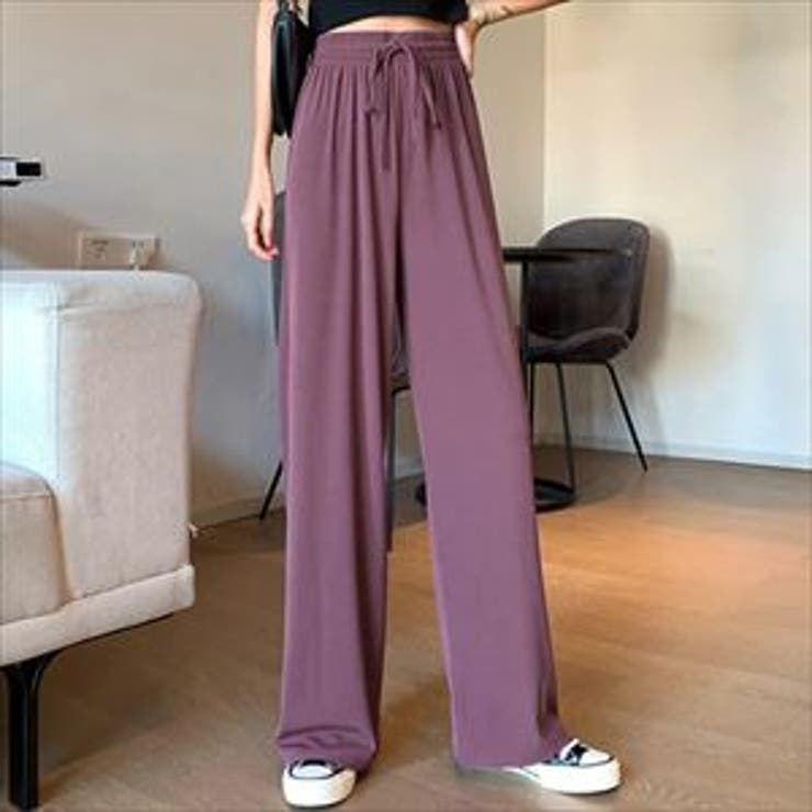 パープル | ワイドルーズパンツ レディース 秋冬 | teddyshop