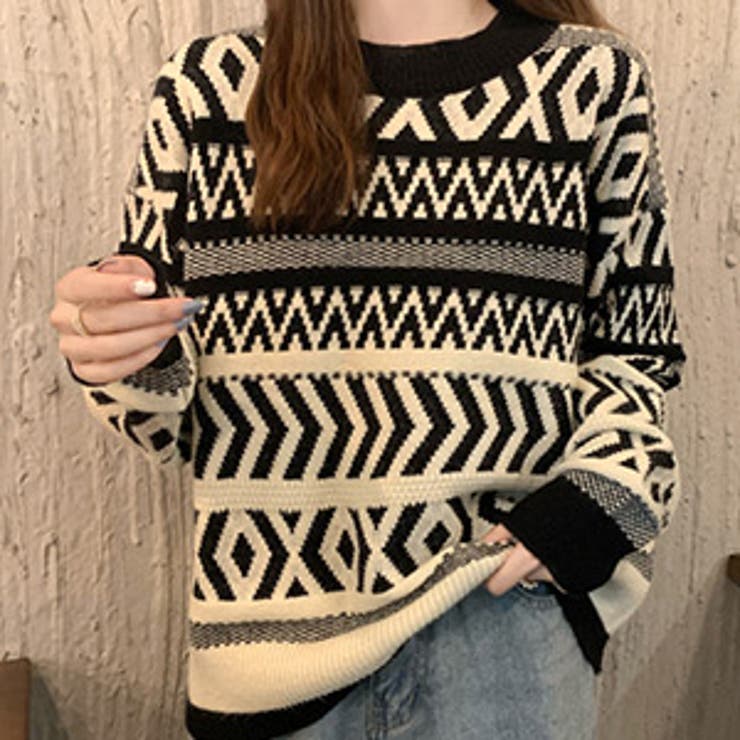 ノルディック ニット セーター レディース 秋冬 中厚手 長袖 オーバーサイズ 品番 Ty Teddyshop テディーショップ の レディースファッション通販 Shoplist ショップリスト