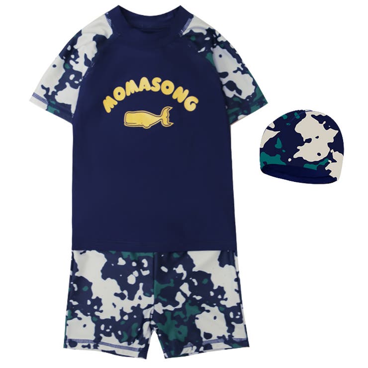 C：クジラネイビー | キッズ 水着 男の子 | Kids Teddy