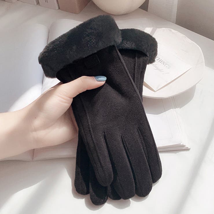 ブラック | 裏起毛 手袋 スマホ対応 | teddyshop