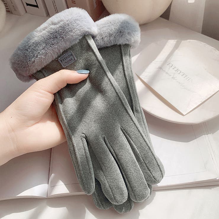 グレー | 裏起毛 手袋 スマホ対応 | teddyshop