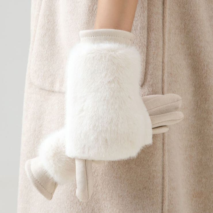ホワイト | 裏起毛 手袋 全7色 | teddyshop