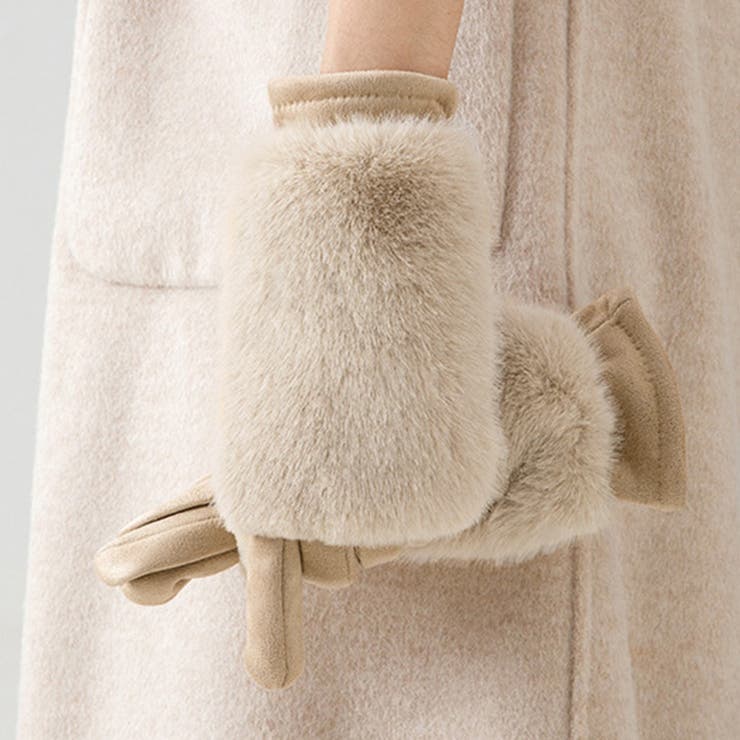 カーキベージュ | 裏起毛 手袋 全7色 | teddyshop