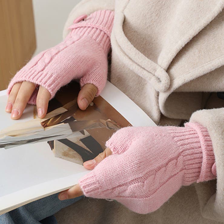 ピンク | フィンガーレス ハンドウォーマー 全7色 | teddyshop