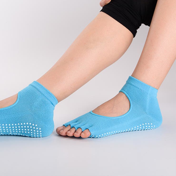 ブルー | ヨガ ソックス 5本指 | teddyshop
