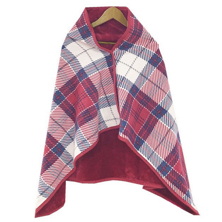 ブルー×レッド | あったか ブランケット 大判 | teddyshop