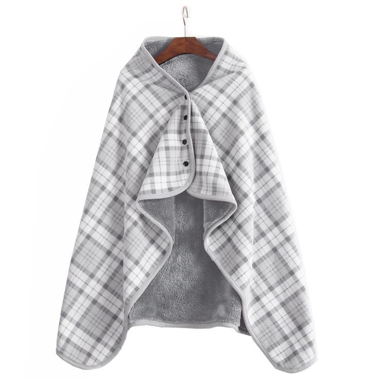 グレー×ホワイト | あったか ブランケット 大判 | teddyshop