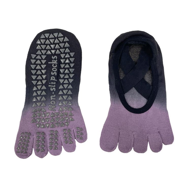 パープル×ブラック | 5本指ヨガ ソックス ヨガ | teddyshop