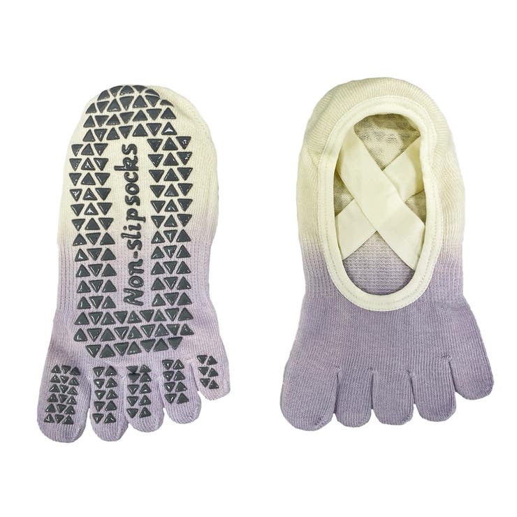 ライラック×アイボリー | 5本指ヨガ ソックス ヨガ | teddyshop