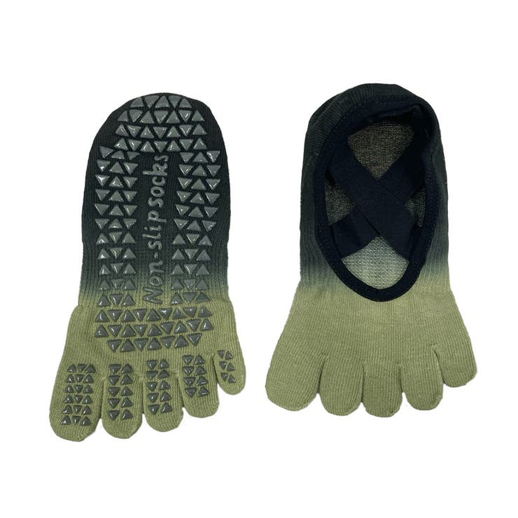 グリーン×ブラック | 5本指ヨガ ソックス ヨガ | teddyshop