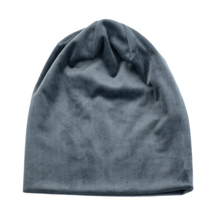 ブルーグレー | ビーニー 帽子 ベロア | teddyshop