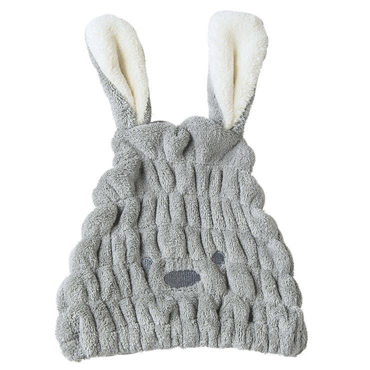 うさぎ：グレー | ヘアキャップ 吸水 お風呂上がり | teddyshop