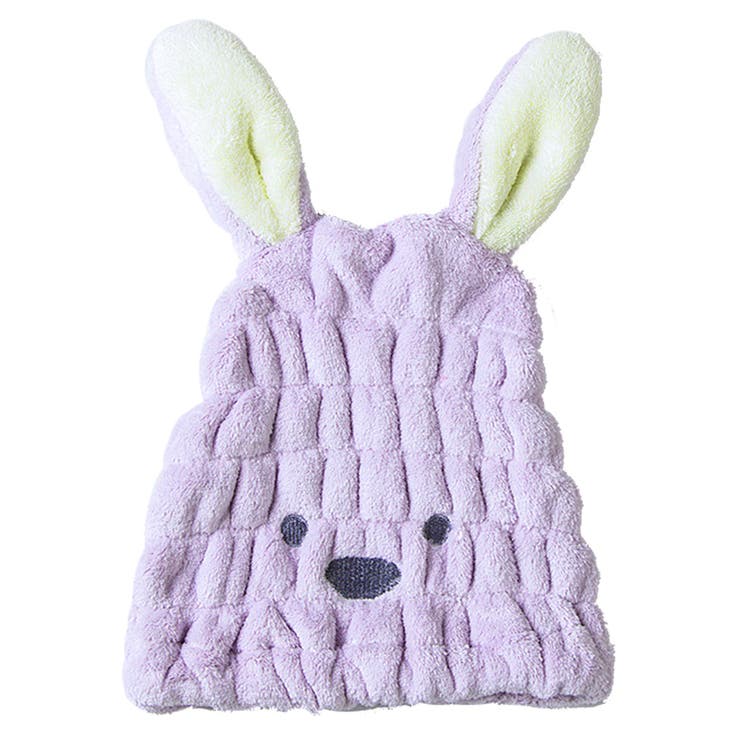 うさぎ：パープル | ヘアキャップ 吸水 お風呂上がり | teddyshop