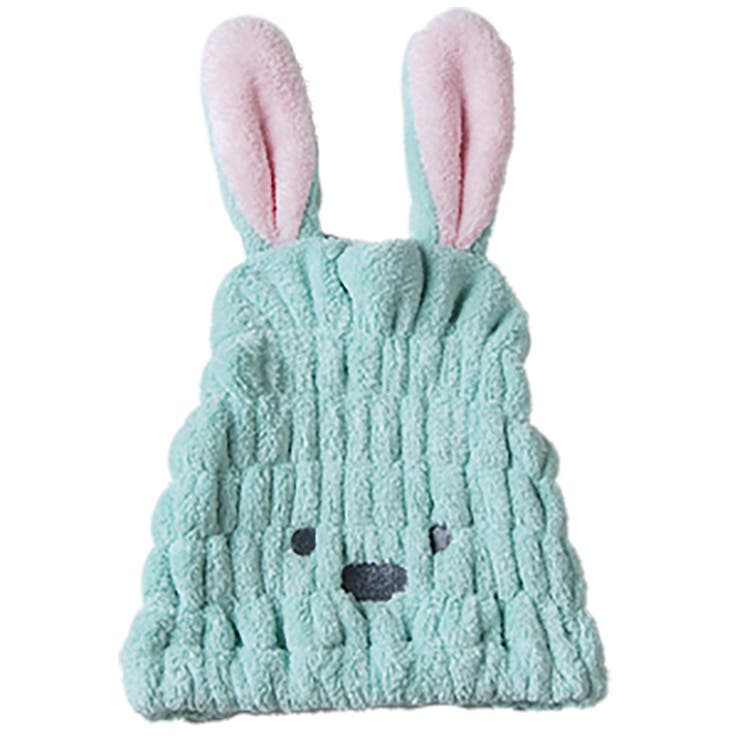 うさぎ：ミント | ヘアキャップ 吸水 お風呂上がり | teddyshop