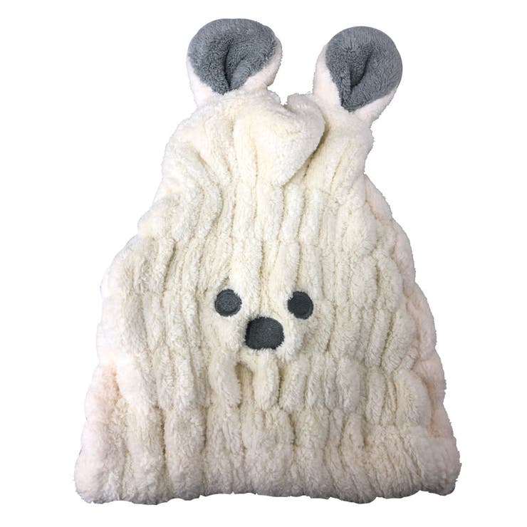 くま：アイボリー | ヘアキャップ 吸水 お風呂上がり | teddyshop