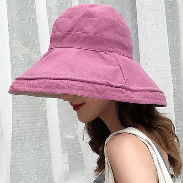B：ピンク | バケットハット つば広 紫外線対策 | teddyshop