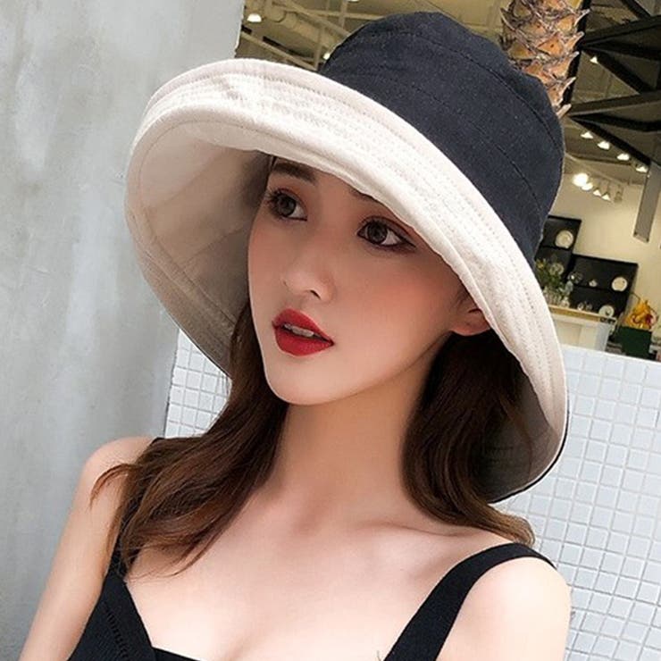 B：ブラック | バケットハット つば広 紫外線対策 | teddyshop