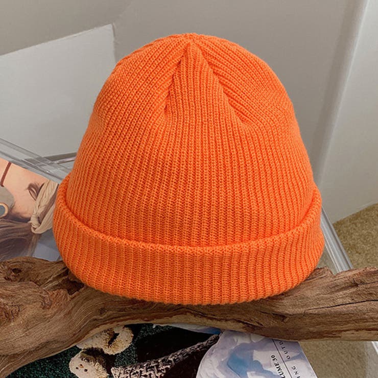 オレンジ ビーニー - 帽子