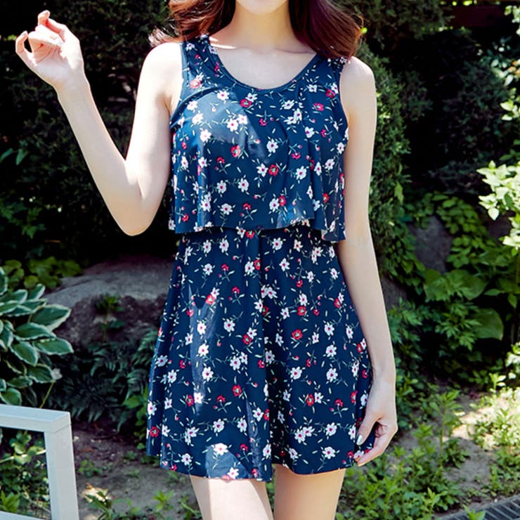 A：ネイビー | 水着体型カバー ワンピース オールインワン | teddyshop