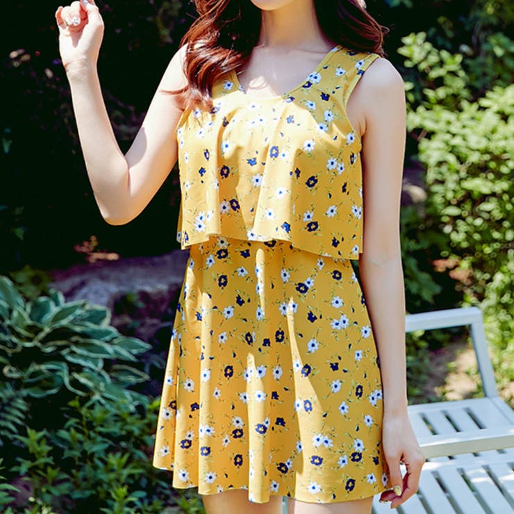 A：マスタード | 水着体型カバー ワンピース オールインワン | teddyshop