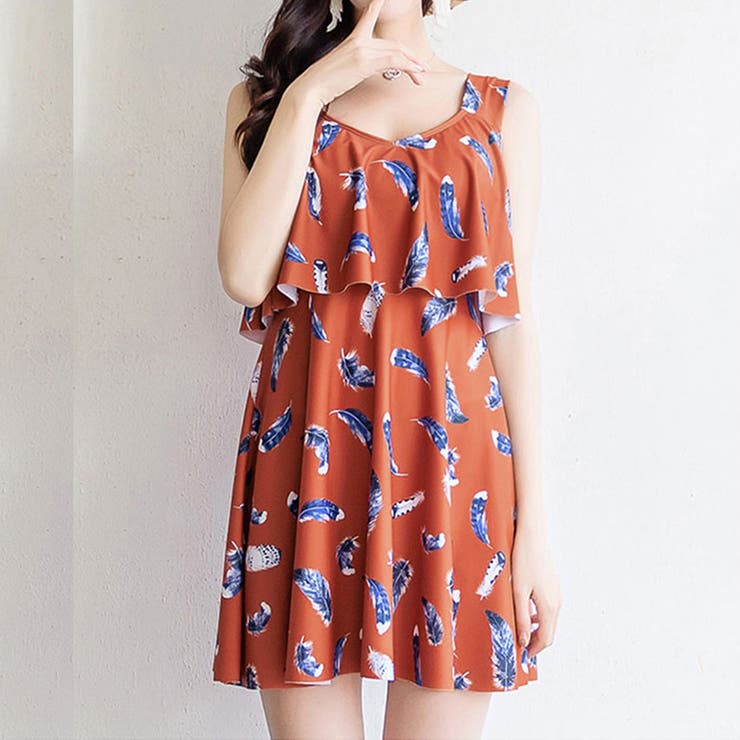 B：テラコッタ | 水着体型カバー ワンピース オールインワン | teddyshop