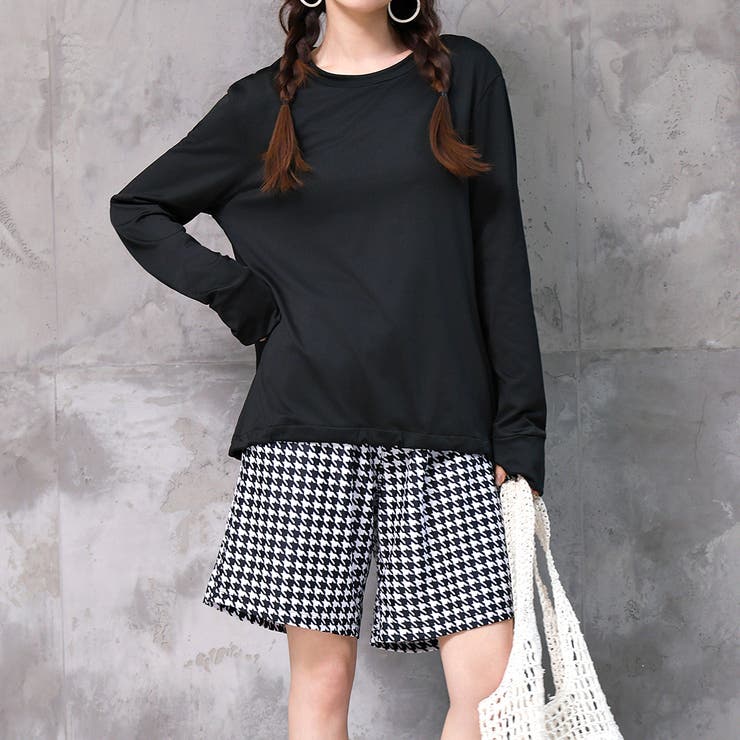 ブラック×千鳥格子 | 水着体型カバー タンキニ ノンワイヤー | teddyshop