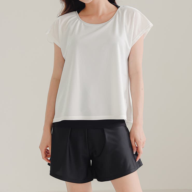 ホワイト | 水着体型カバー ママ水着 大きいサイズ | teddyshop