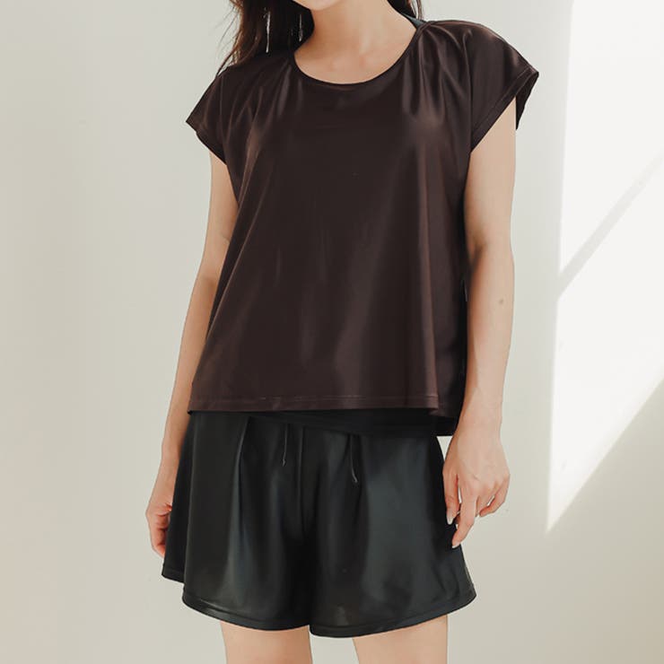 ダークブラウン | 水着体型カバー ママ水着 大きいサイズ | teddyshop