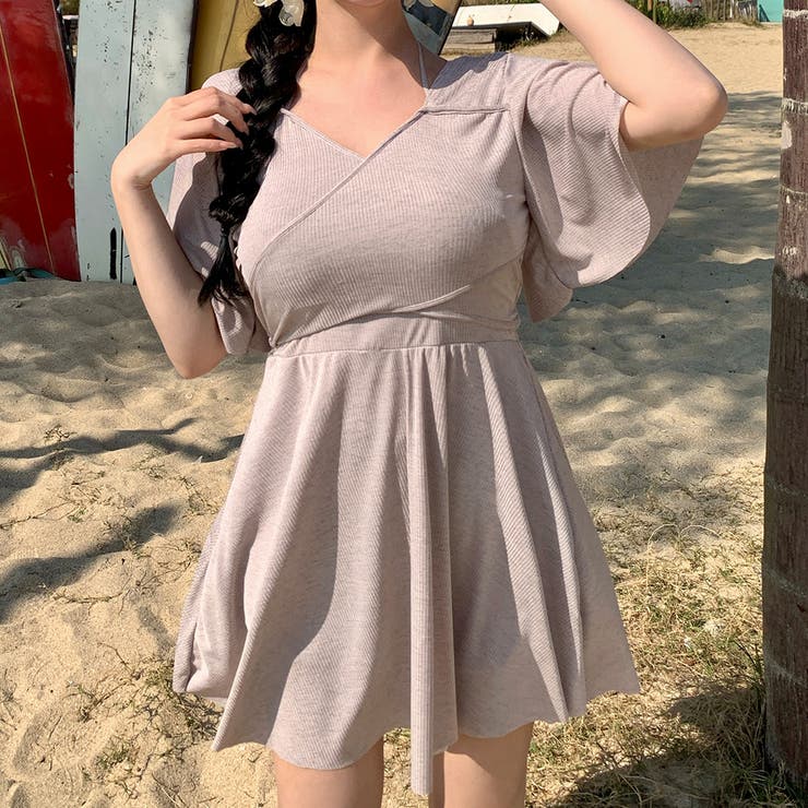 グレージュ | 水着 ワンピース 体型カバー | teddyshop