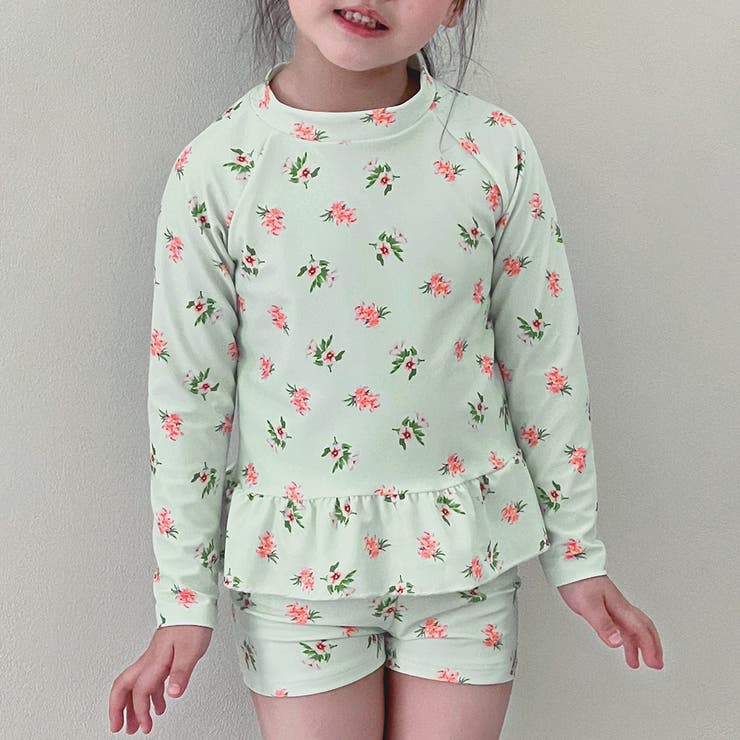フラワー×グリーン | キッズ 水着 全5色 | Kids Teddy