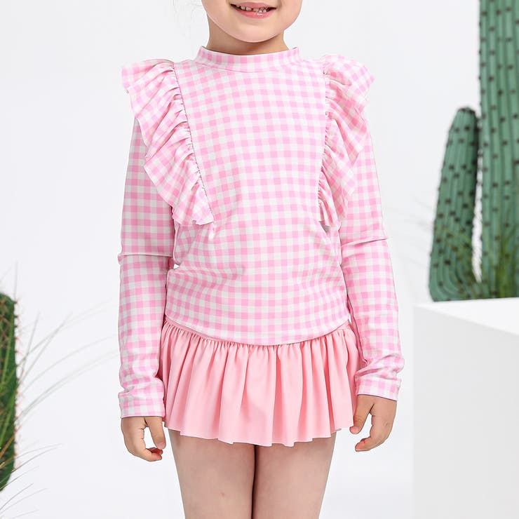 ピンク | 長袖 キッズ 水着 | Kids Teddy