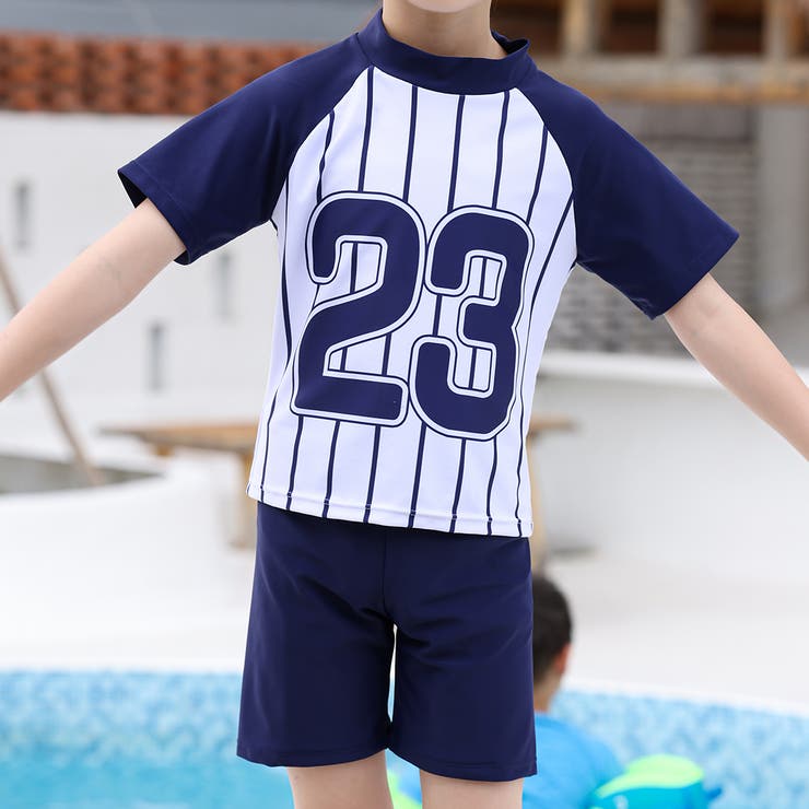 A：ナンバーストライプ | キッズ 水着 男の子 | Kids Teddy