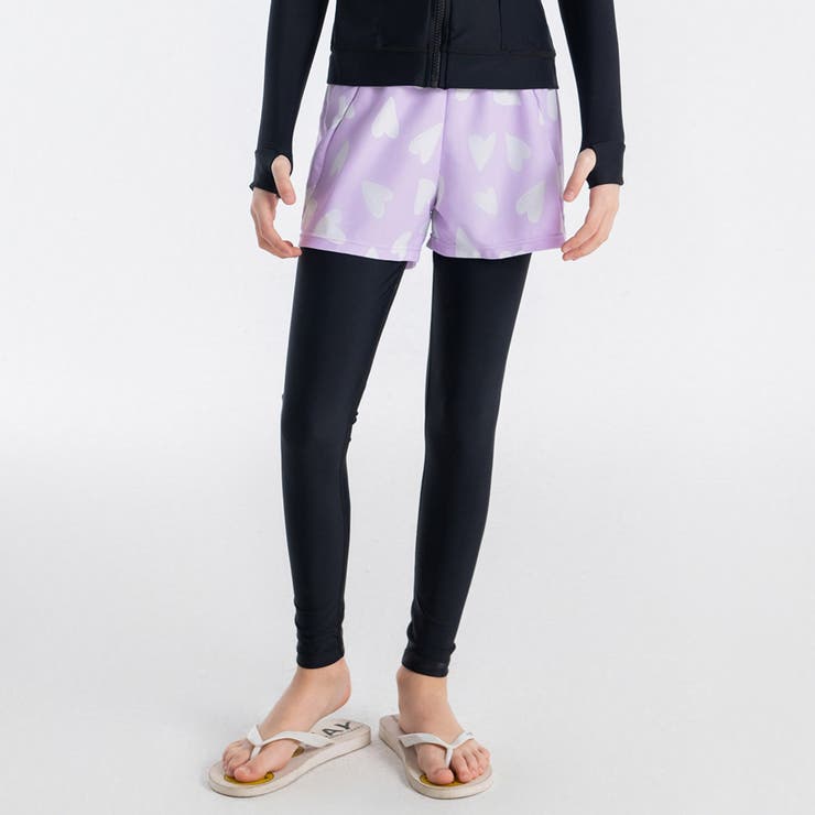 ライラック×ハート | キッズ 水着 レギンス | Kids Teddy