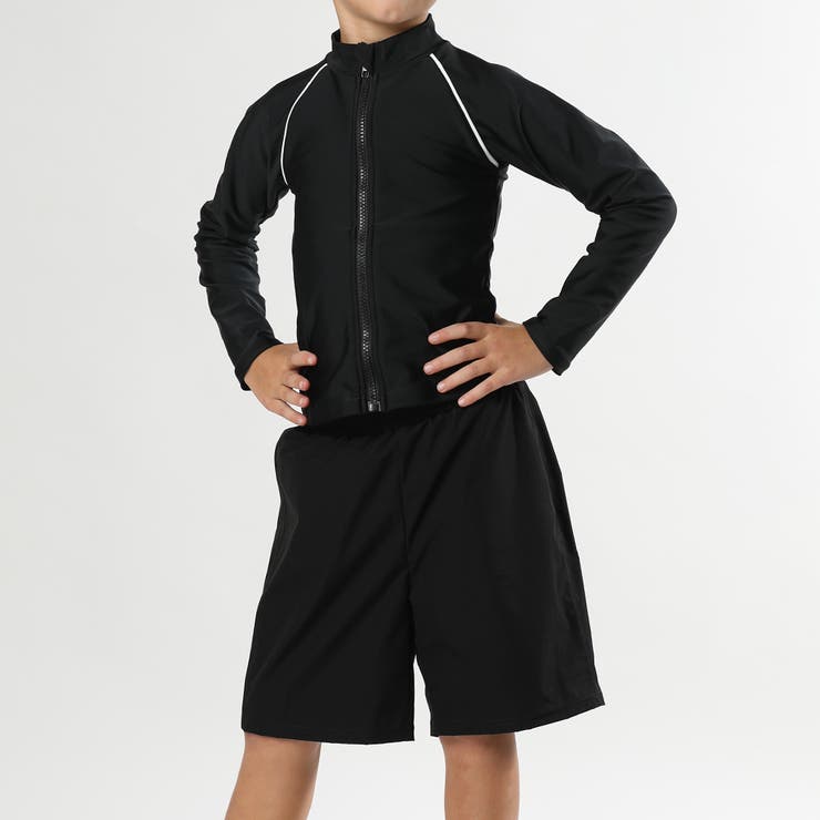 ブラック×ホワイト | キッズ 水着 女の子 | Kids Teddy