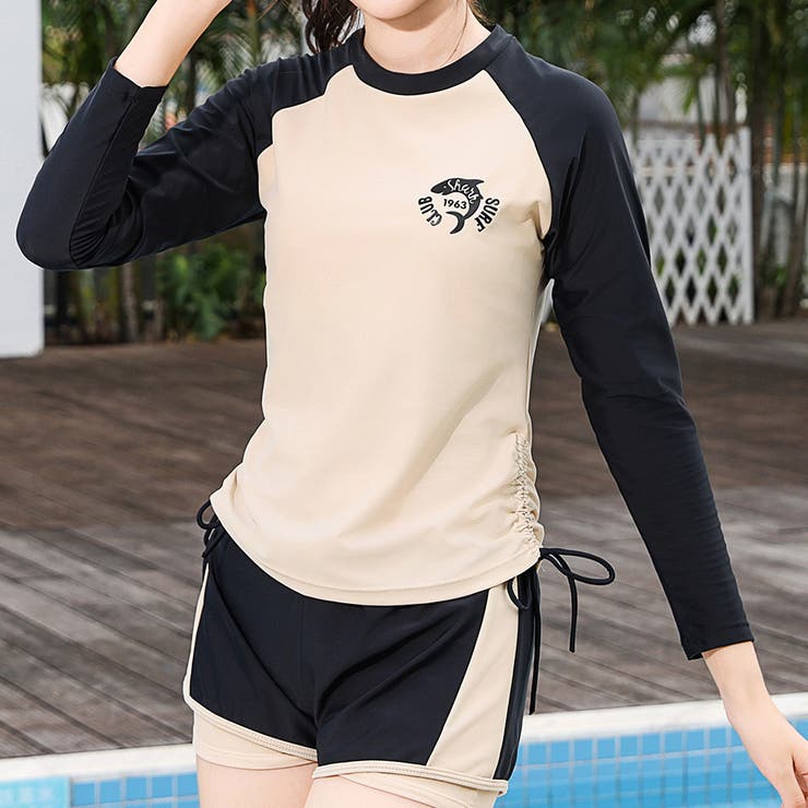 ブラック×ベージュ | キッズ 水着 女の子 | Kids Teddy