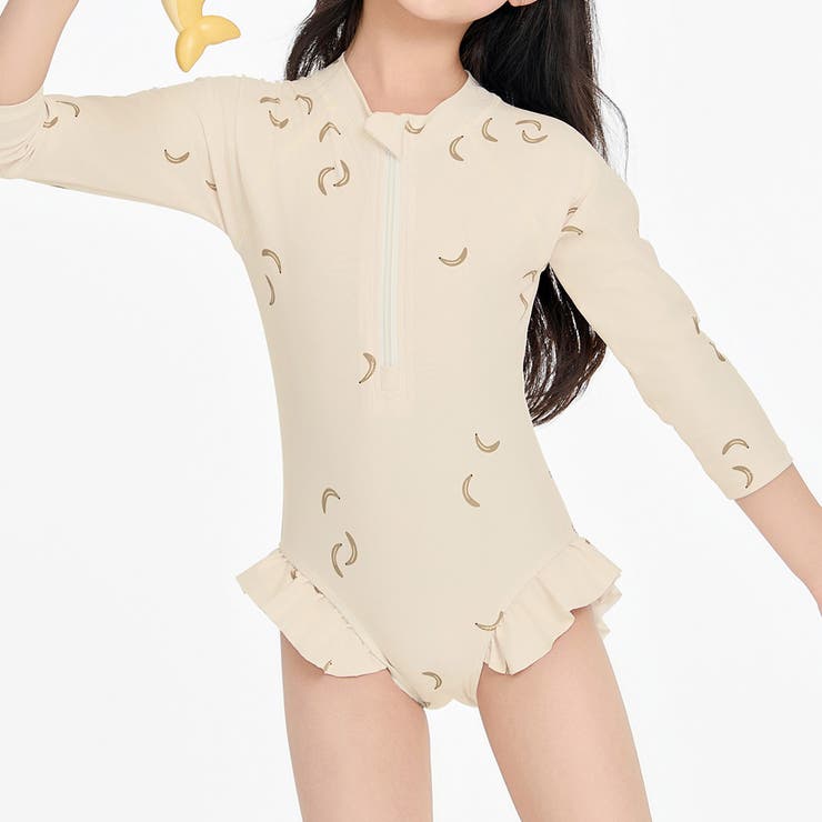 クリーム×バナナ | キッズ オールインワン 水着 | Kids Teddy