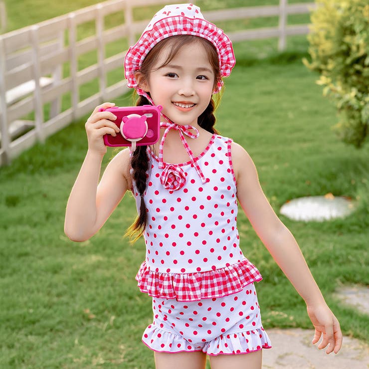 レッド | キッズ 水着 セパレート | Kids Teddy