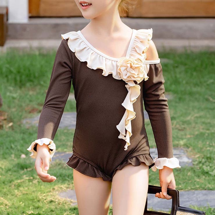 ダークブラウン | キッズ 水着 ワンピース | Kids Teddy