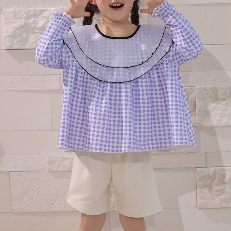 パープルチェック | キッズ 水着 全3色 | Kids Teddy