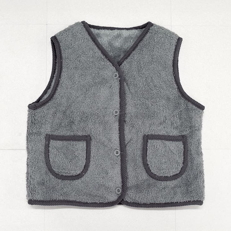 グレー | ボア ベスト キッズ | Kids Teddy