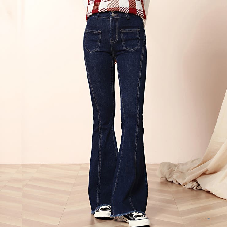 インディゴ | フレアデニム 春 ハイウエスト | teddyshop